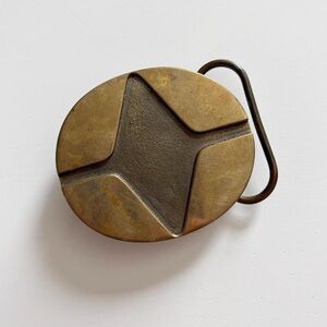 Vintage Brass Star geometric Belt Buckle